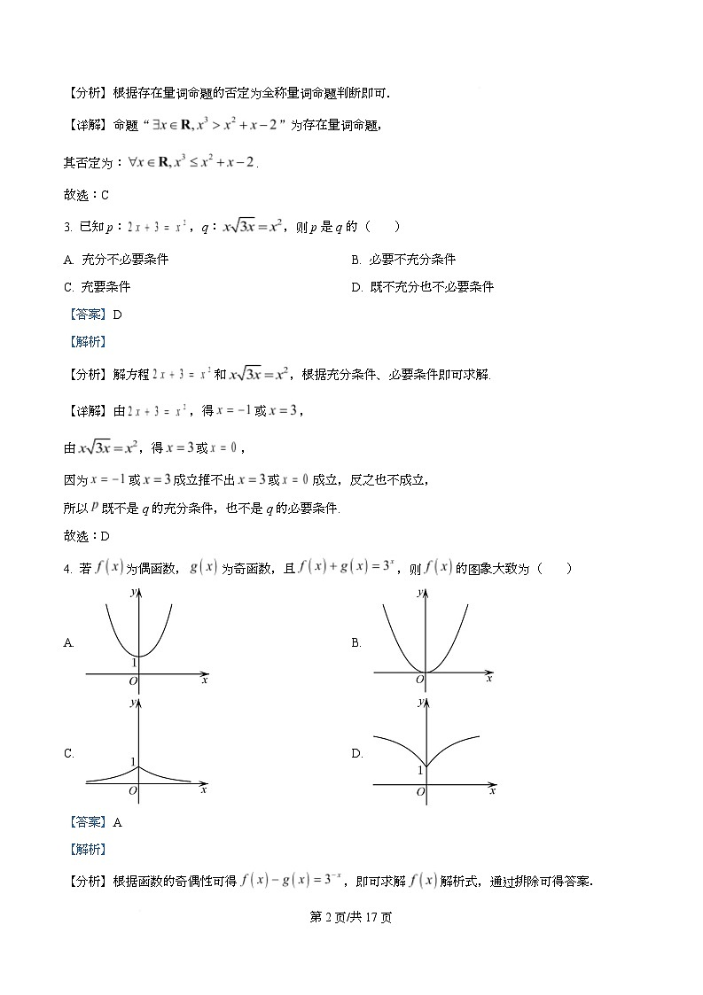 四川省射洪中学强实班2025-2026学年高一上学期12月期中数学试题 Word版含解析第2页