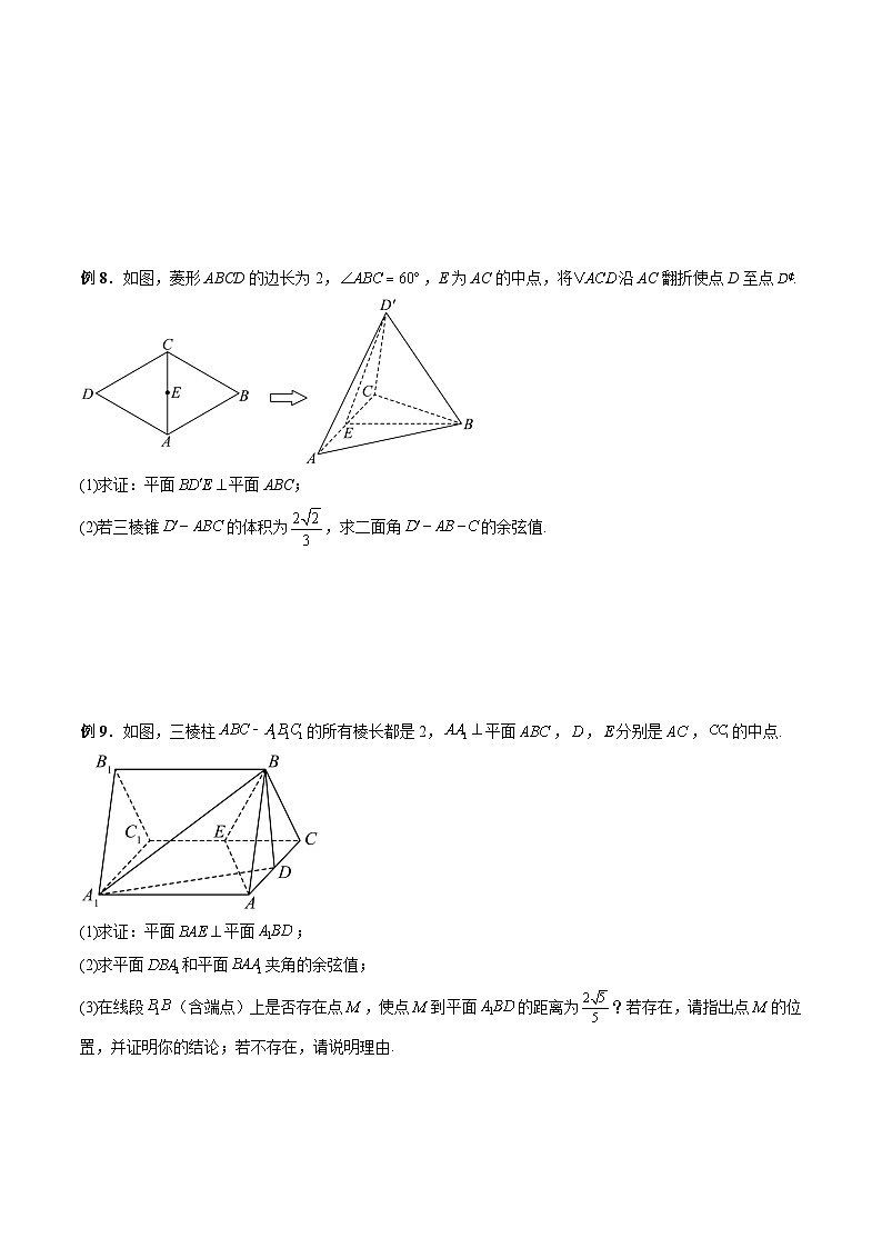 （人教A版）必修第二册高一数学下学期期末复习训练专题11 立体几何的综合问题（原卷版）第3页