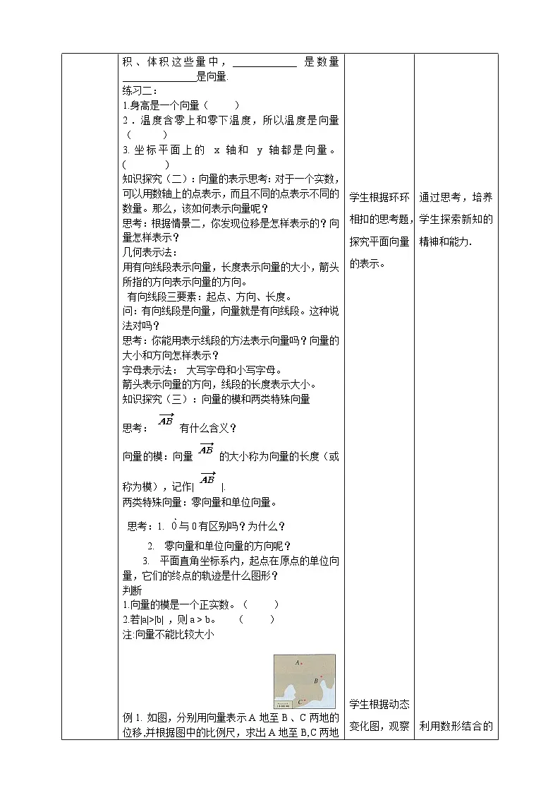 人教版高中数学必修第二册6.1平面向量的概念 教案第2页