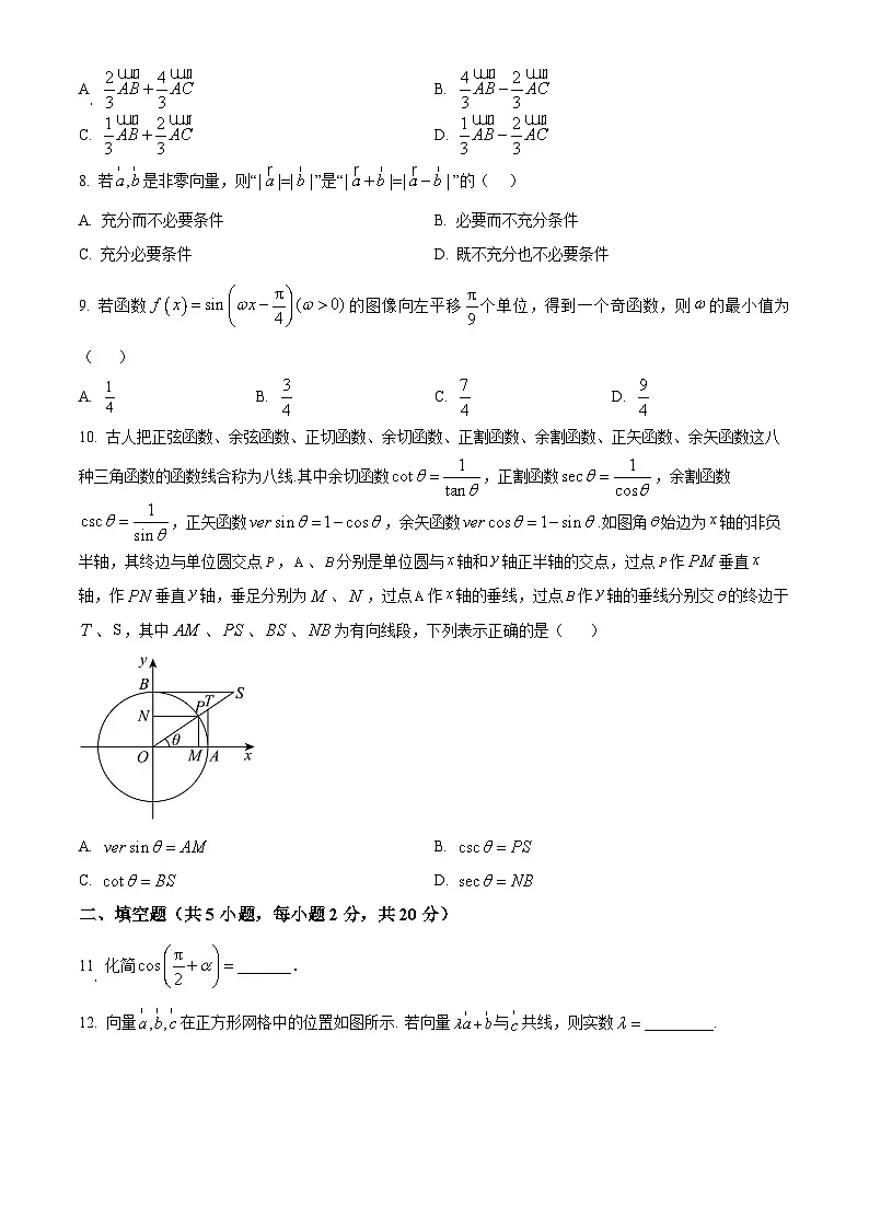 北京市人大附中石景山学校2024-2025学年高一下学期期中考试数学试卷第2页