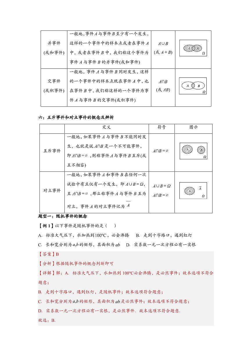 高中数学第一轮复习必修二高频常考题型题型考点专项练习  有限样本空间与随机事件、事件的关系和运算（解析版）第2页