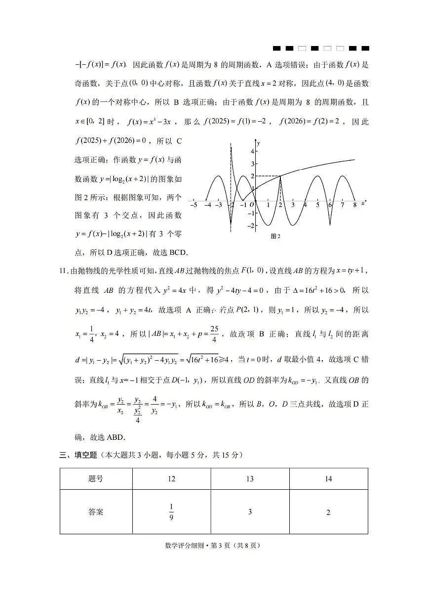 数学答案-2026届云南三校高考备考实用性联考卷（四）第3页
