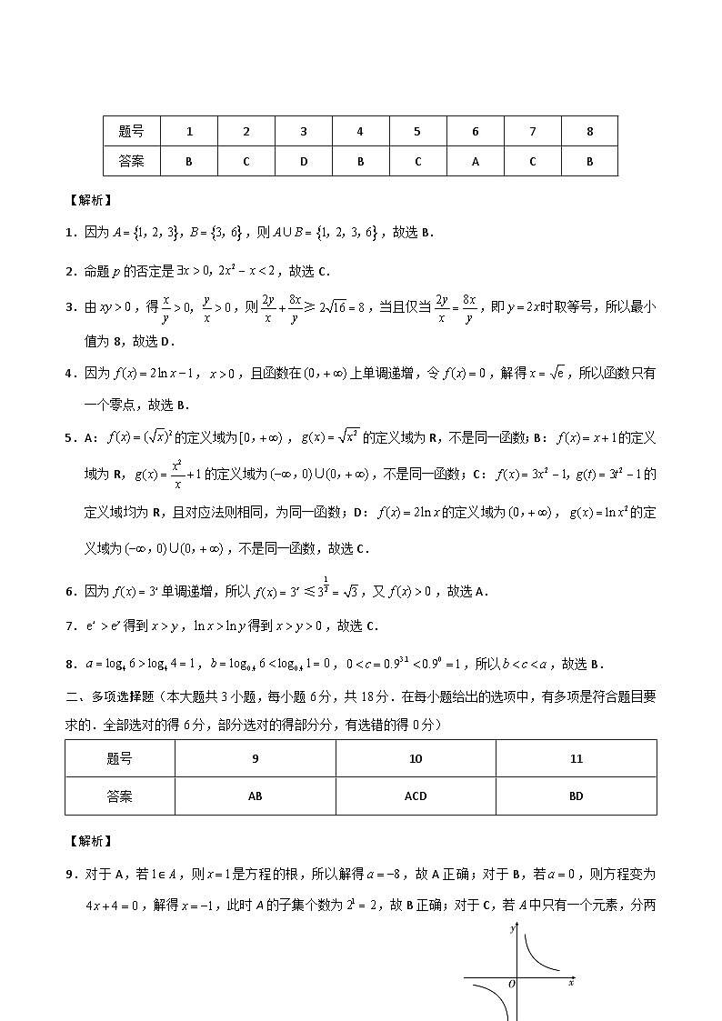 云南省昭通一中教研联盟2025-2026学年高一上学期期中考试数学（B）答案第1页