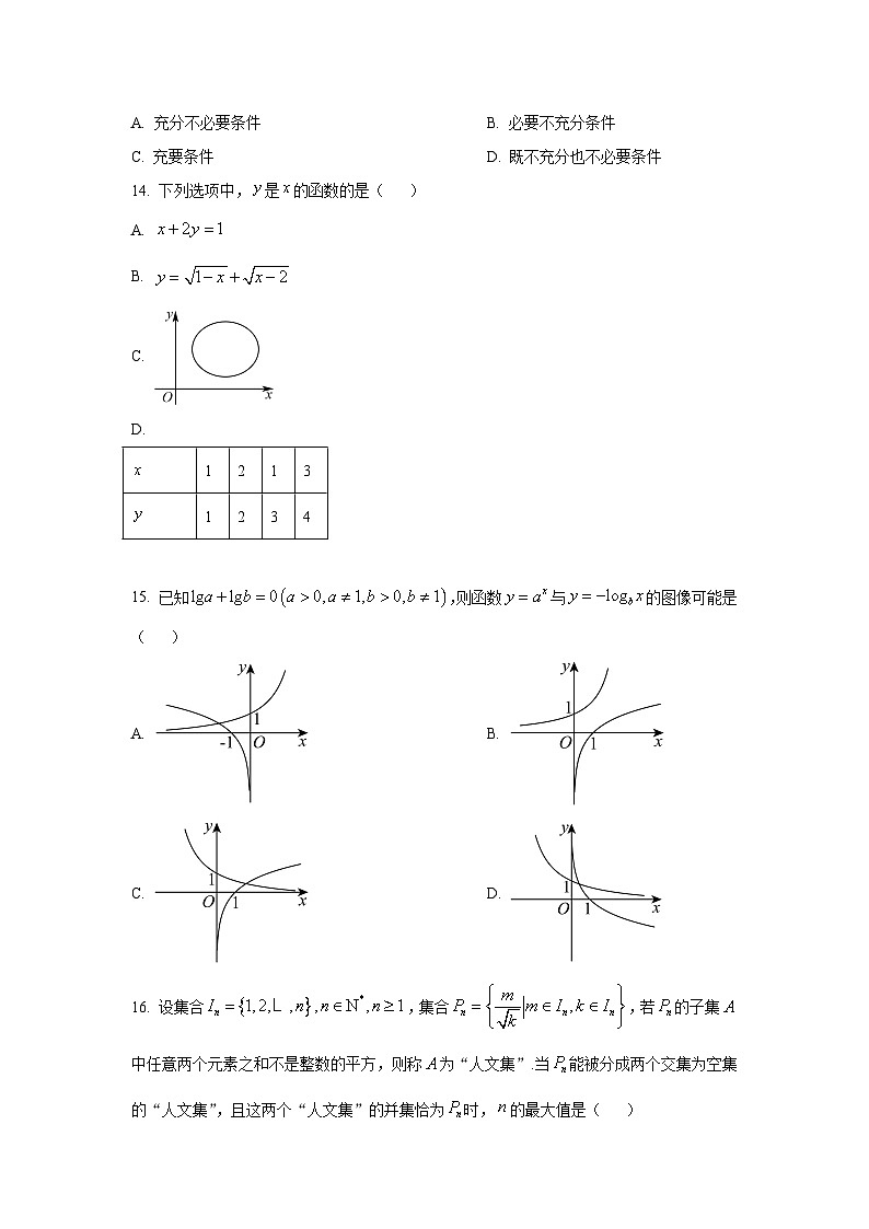 2025年上海市七宝中学高一上学期期中数学试卷及答案解析第2页