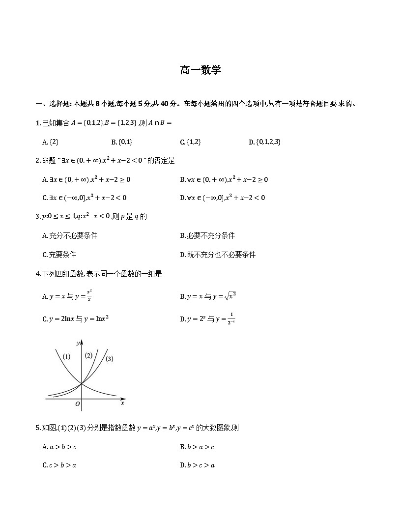 安徽皖江名校联盟2025-2026学年高一上学期12月联考数学试题第1页