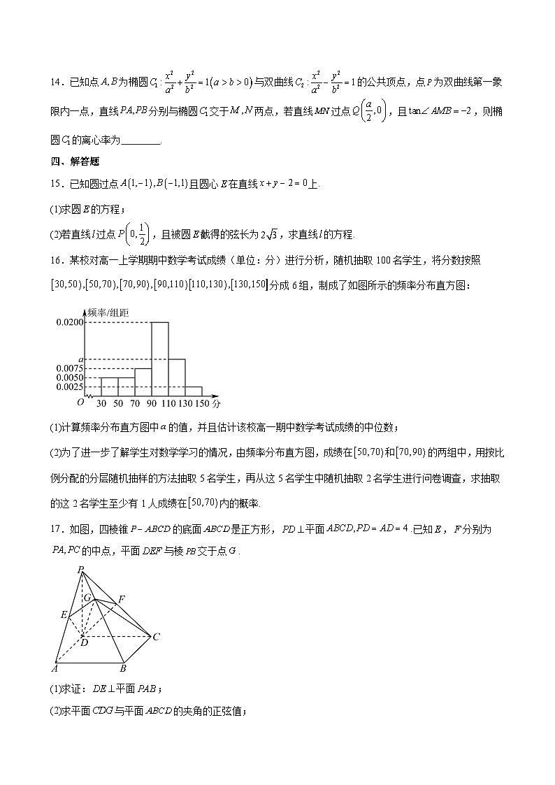 湖北省部分重点高中2025-2026学年高二上学期12月考试试卷 数学（含答案）第3页