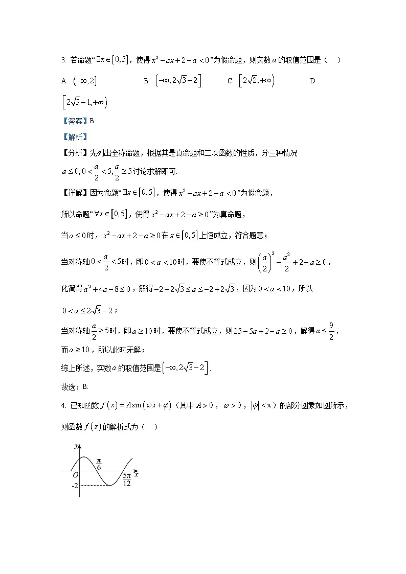 精品解析：江苏省南京师范大学附属中学2025-2026学年高一上学期12月阶段考试数学试题（解析版）第2页
