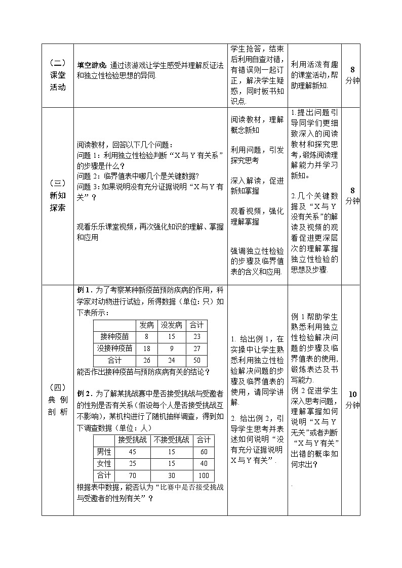4.3 独立性检验 第二课时 教学设计——2025-2026学年高中选修 第二册《数学》湘教版(新)第2页