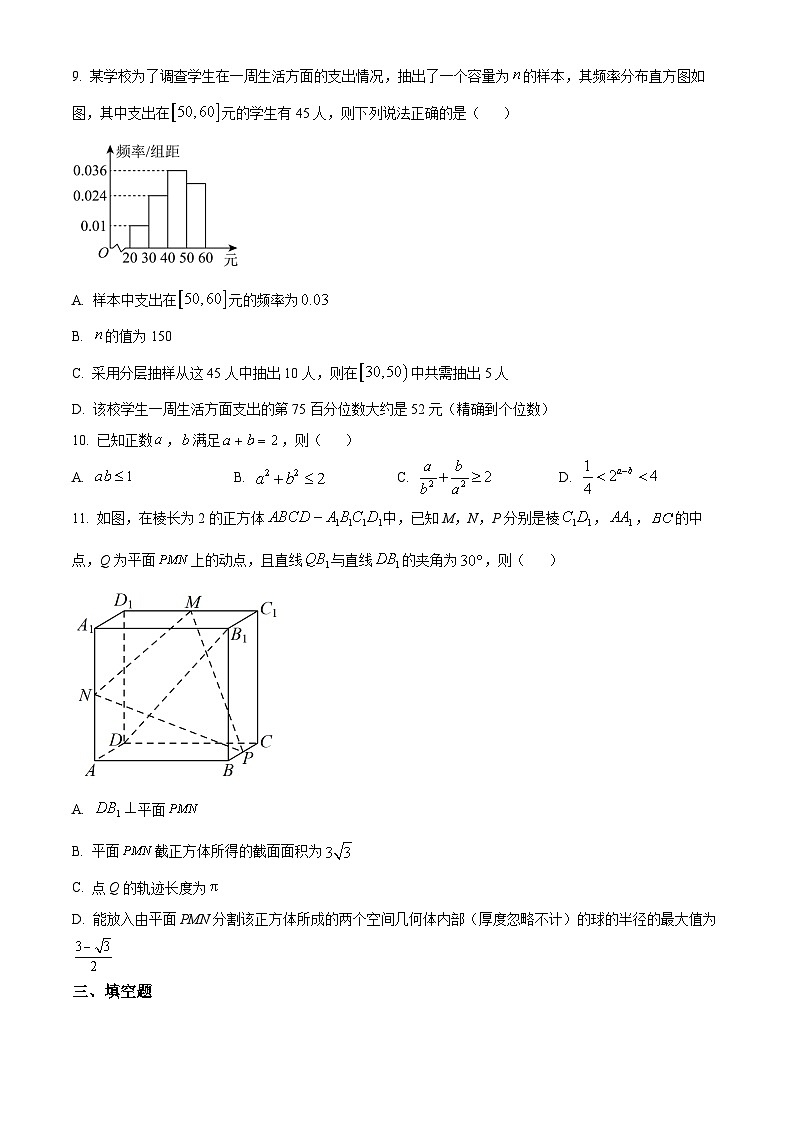 精品解析：重庆市永川中学校2026届高三上学期第十九周周测数学试题（原卷版）第2页