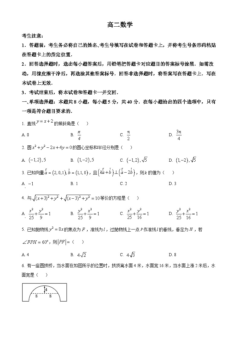 安徽省部分学校大联考2025-2026学年高二上学期12月月考数学试题 Word版无答案第1页