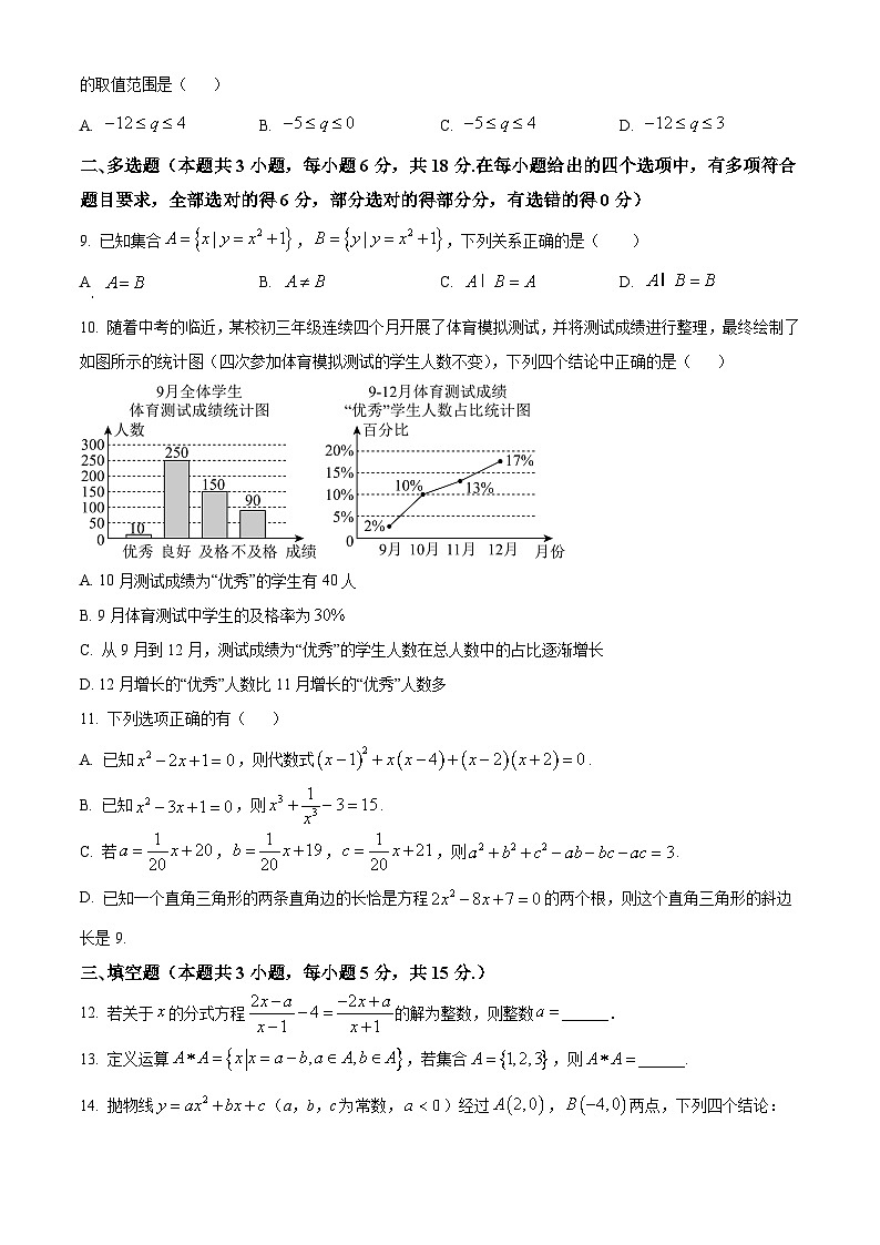 湖北省孝感市第一高级中学2024-2025学年高一上学期入学摸底考试数学试卷 Word版无答案第2页