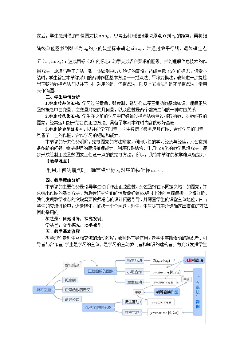 人教A版（2019）高中数学必修第二册 5.4.1 正弦函数、余弦函数的图象 教案第2页