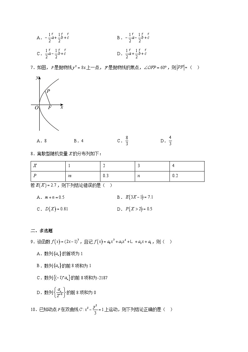 河南省南阳市五校2024−2025学年高二上学期1月期末联考数学试题 [含答案]第2页