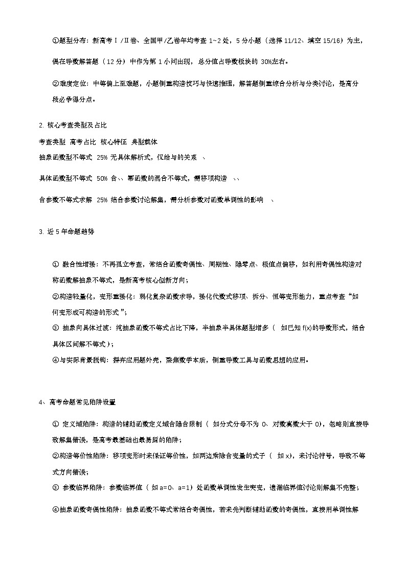 第09讲 构造函数解不等式讲义（知识要点+解题技巧+题型归纳+巩固提升）-2026年高考数学复习导数专题（新高考通用）-原卷版第2页