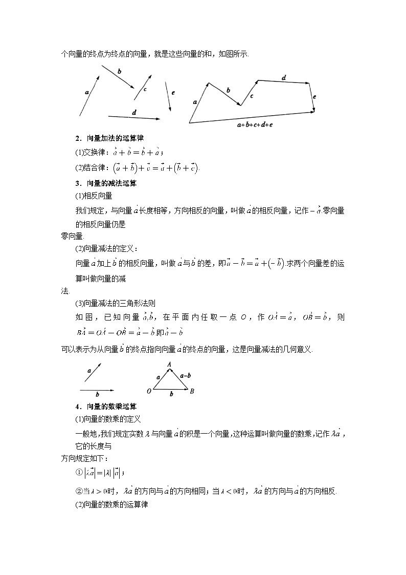 6.2 平面向量的运算2025-2026高中数学必修二高一下同步复习讲义（原卷板）第2页