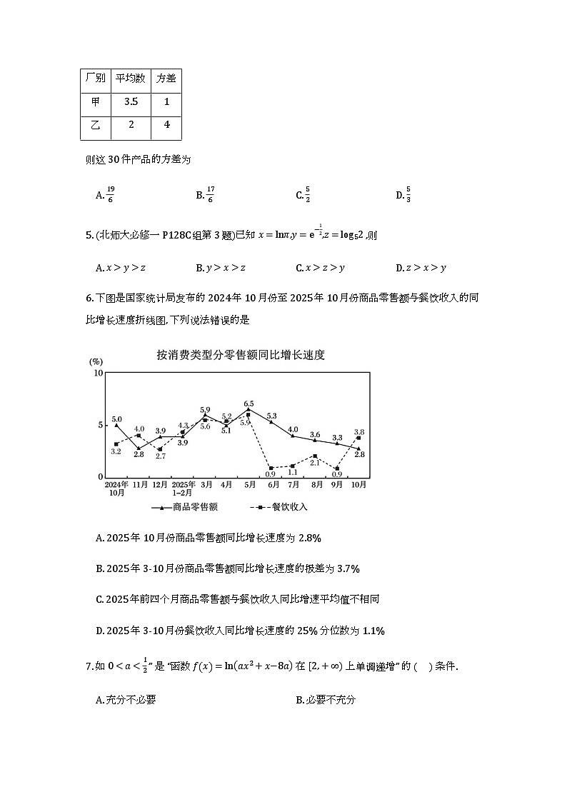 河南省南阳市2025年秋期高中一年级期终质量评估试卷及答案第2页