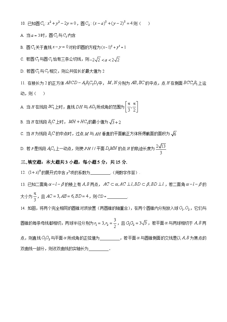 山东潍坊市2025-2026学年高二上学期期末学业质量监测数学试题（试卷+解析）第3页