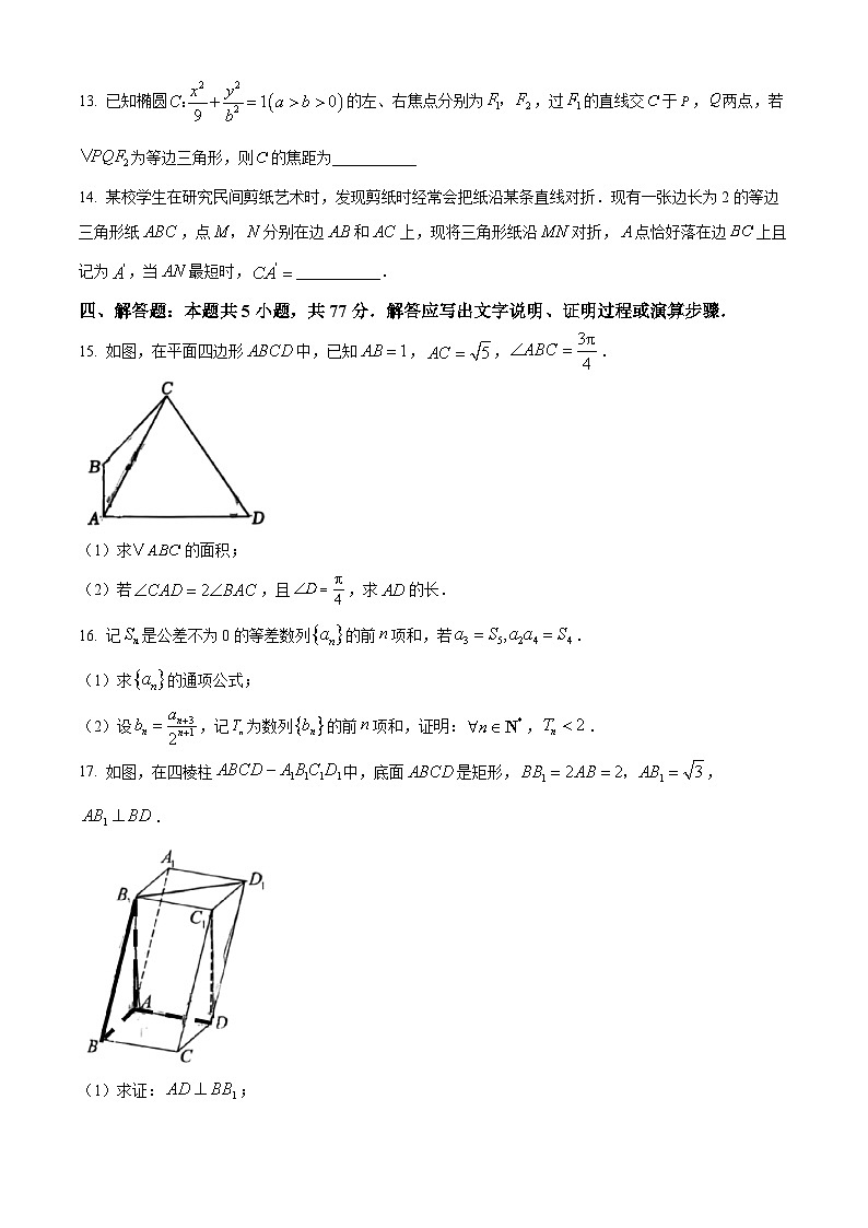 广东深圳市罗湖区2025-2026学年第一学期期末质量检测高三数学试卷（试卷+解析）第3页