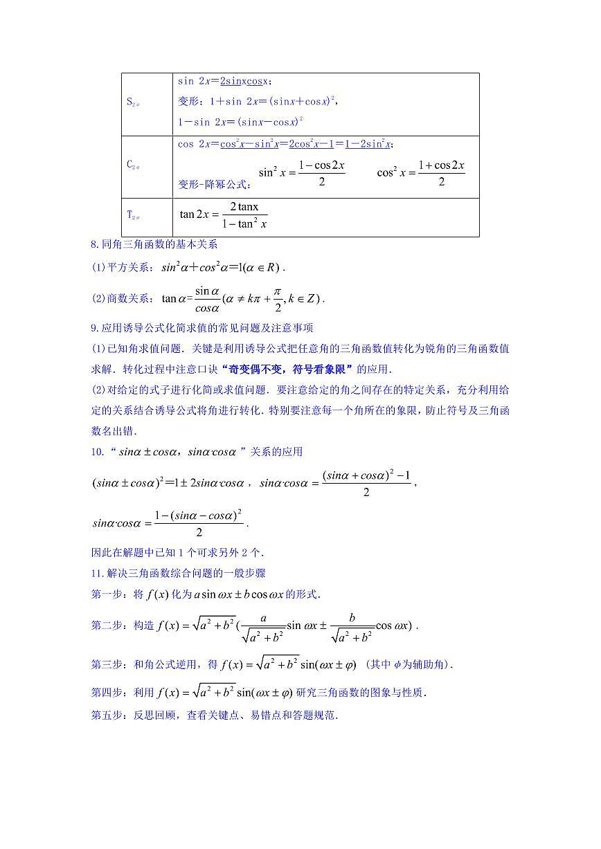 高考数学基础知识分值考点知识清单（共40页）第3页