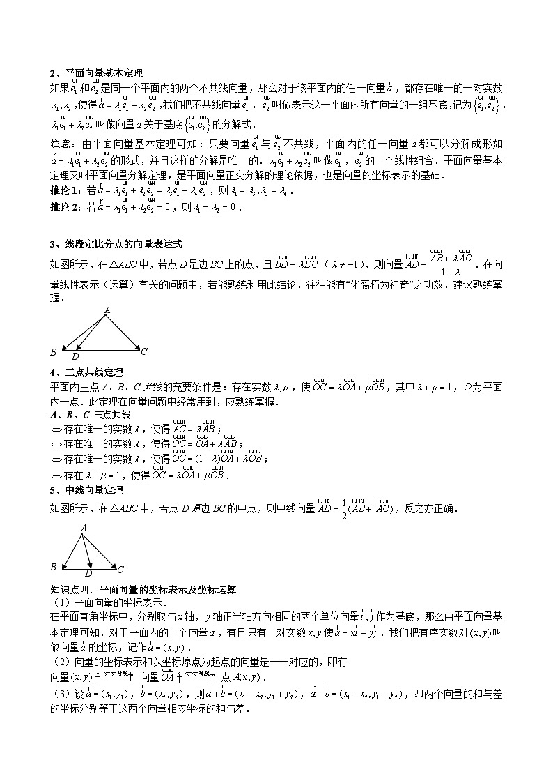 （基础）2027年高考数学一轮复习精讲精练 第4章 第01讲 平面向量的概念、线性运算及坐标表示 讲义+随堂检测（教师版）第2页