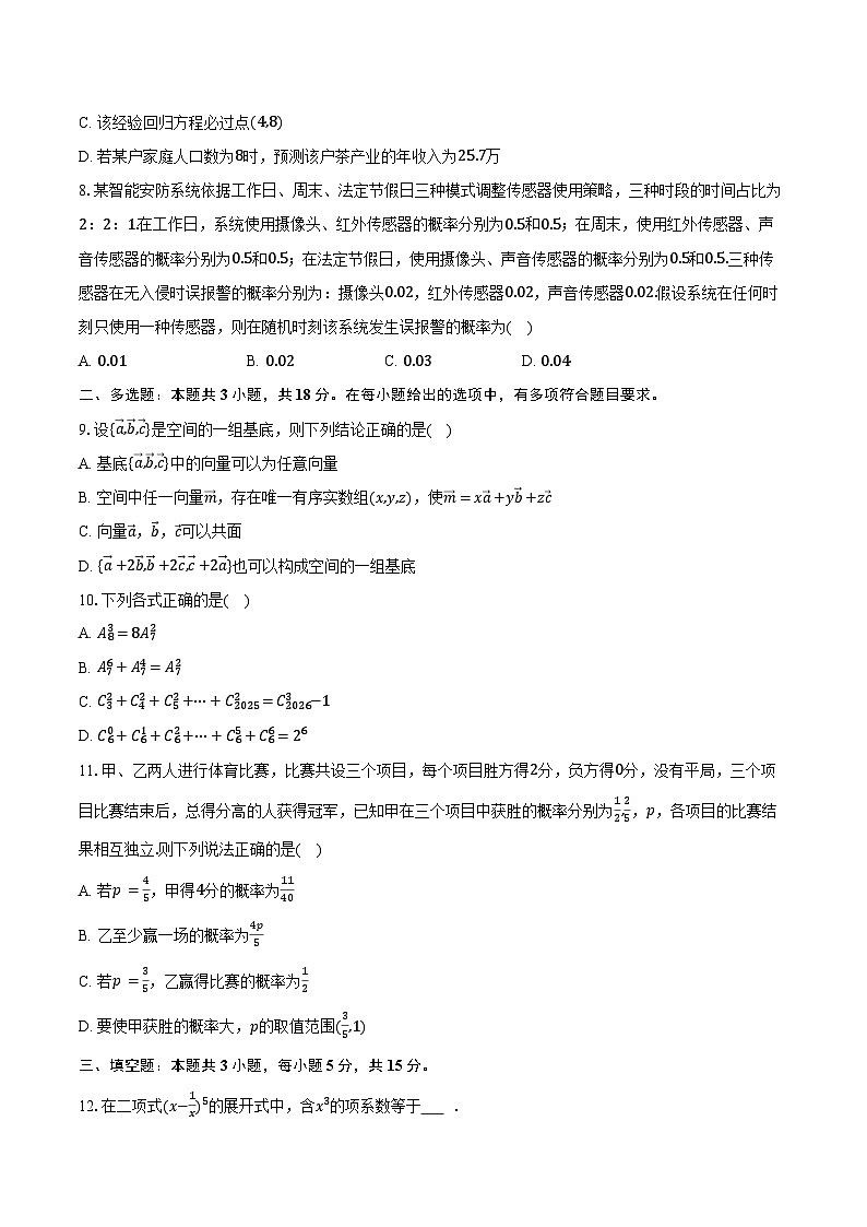 2025-2026学年陕西省汉中市镇巴中学等校高二（上）期末数学试卷（含答案）第2页