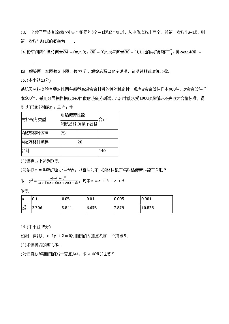 2025-2026学年陕西省汉中市镇巴中学等校高二（上）期末数学试卷（含答案）第3页