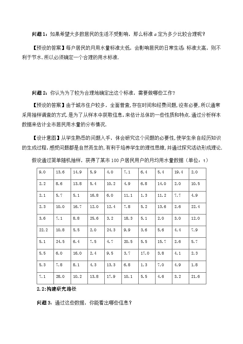9.2.1总体取值规律的估计（教学设计）高一数学人教A版（2019）必修 第二册第2页