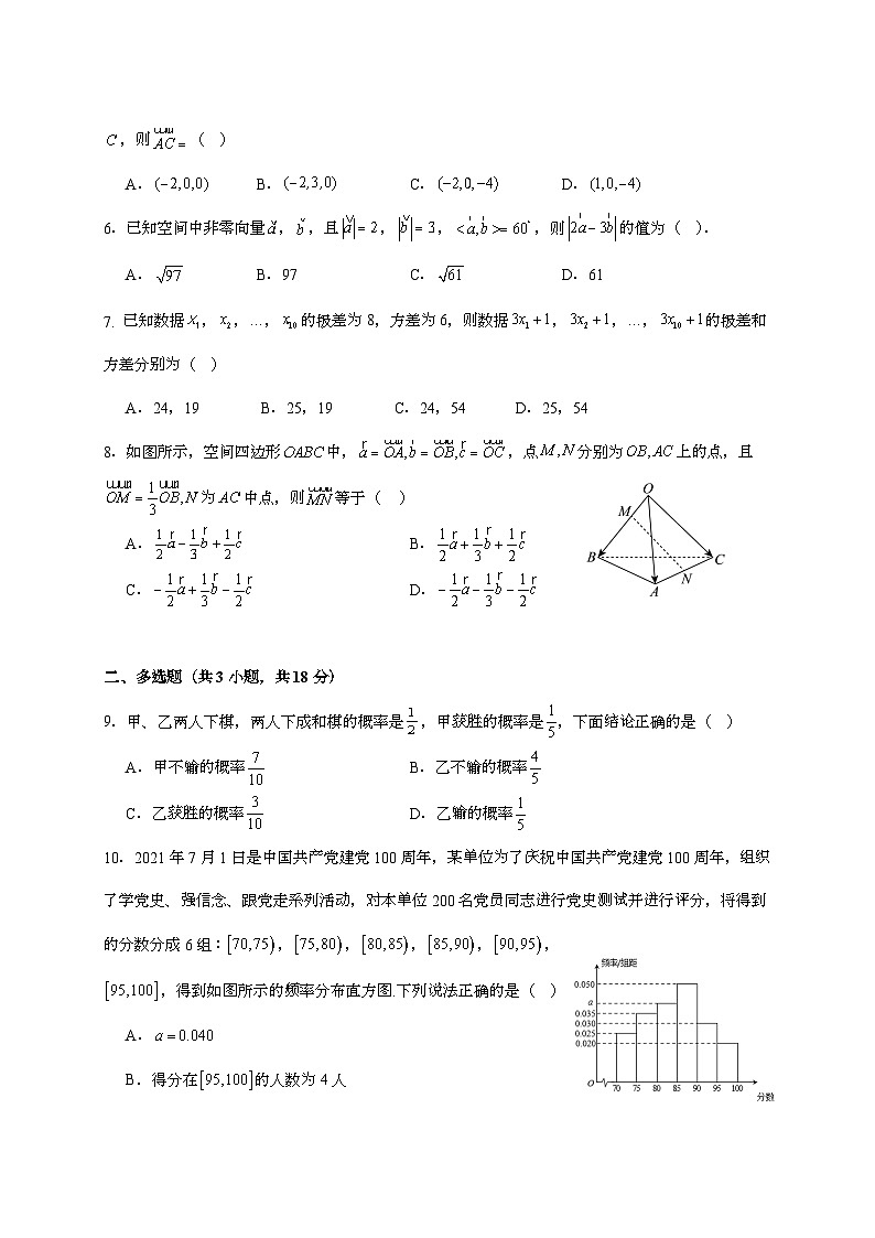 2025-2026学年四川省南充市阆中市川绵外国语学校高二上学期第一次月考数学试题 [附答案]第2页
