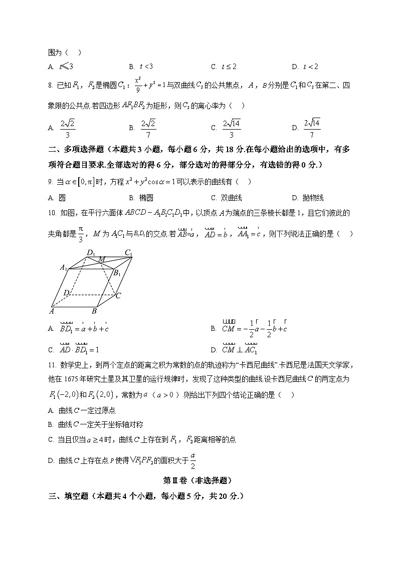 山西省阳泉市2025-2026学年度高二第一学期期末教学质量监测试题数学试题第2页