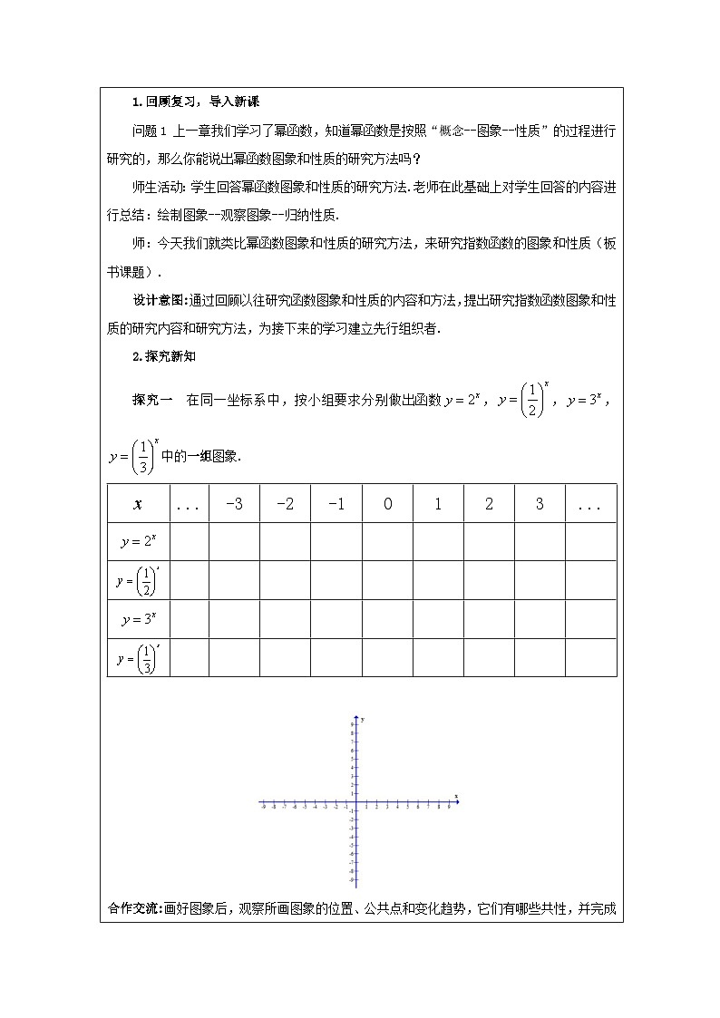 人教A版（2019）高中数学必修第一册 4.2.2 指数函数的图象和性质 教案第2页
