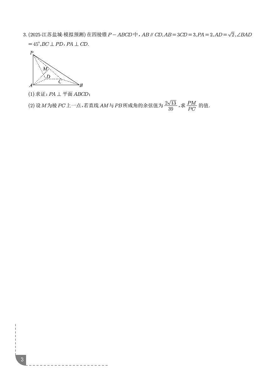 人教A版 (2019)高一下册数学期末立体几何大题专项练习含答案第3页