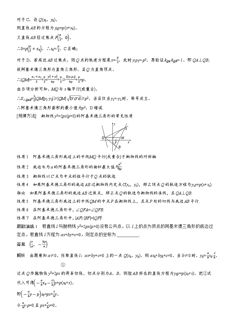 2026届高三数学二轮复习讲义：思维提升　培优点6　阿基米德三角形与蒙日圆（含解析）第2页