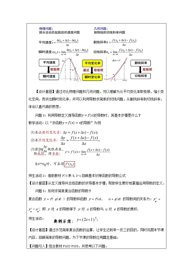 人教版 高中数学 选修第二册第5章 小结 表格式教案第3页