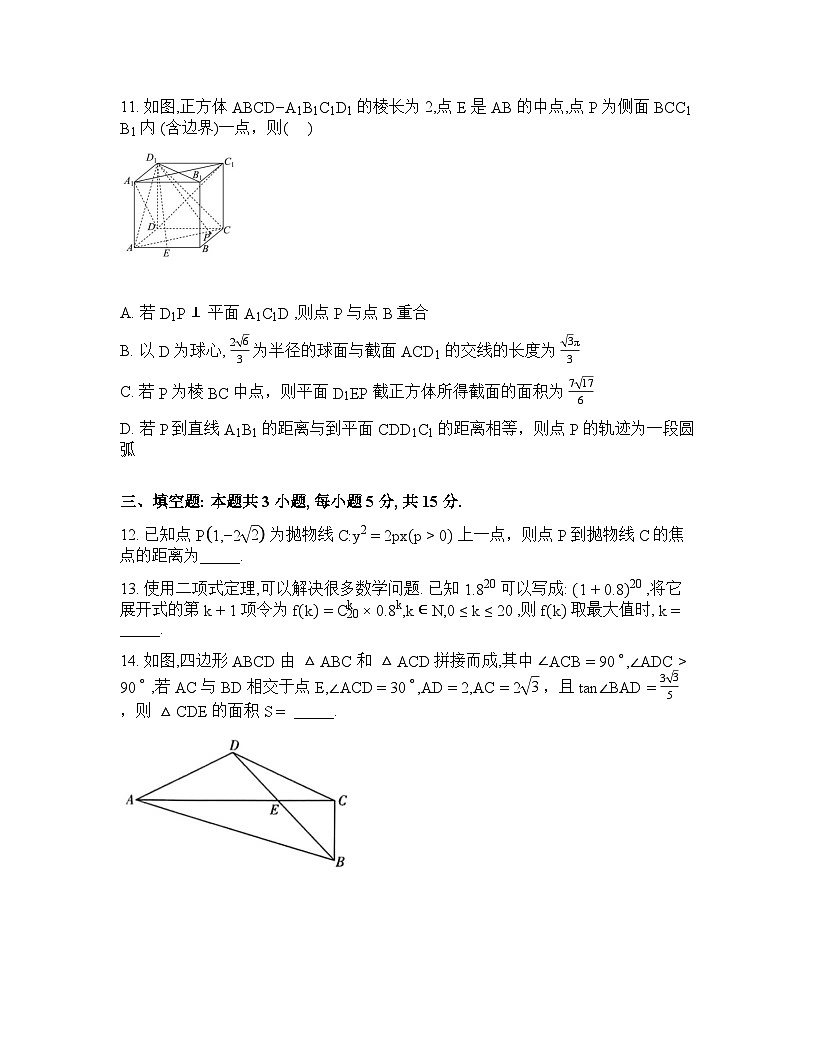 湖南株洲市南方中学2026届高三下学期2月月考数学试题含答案第3页