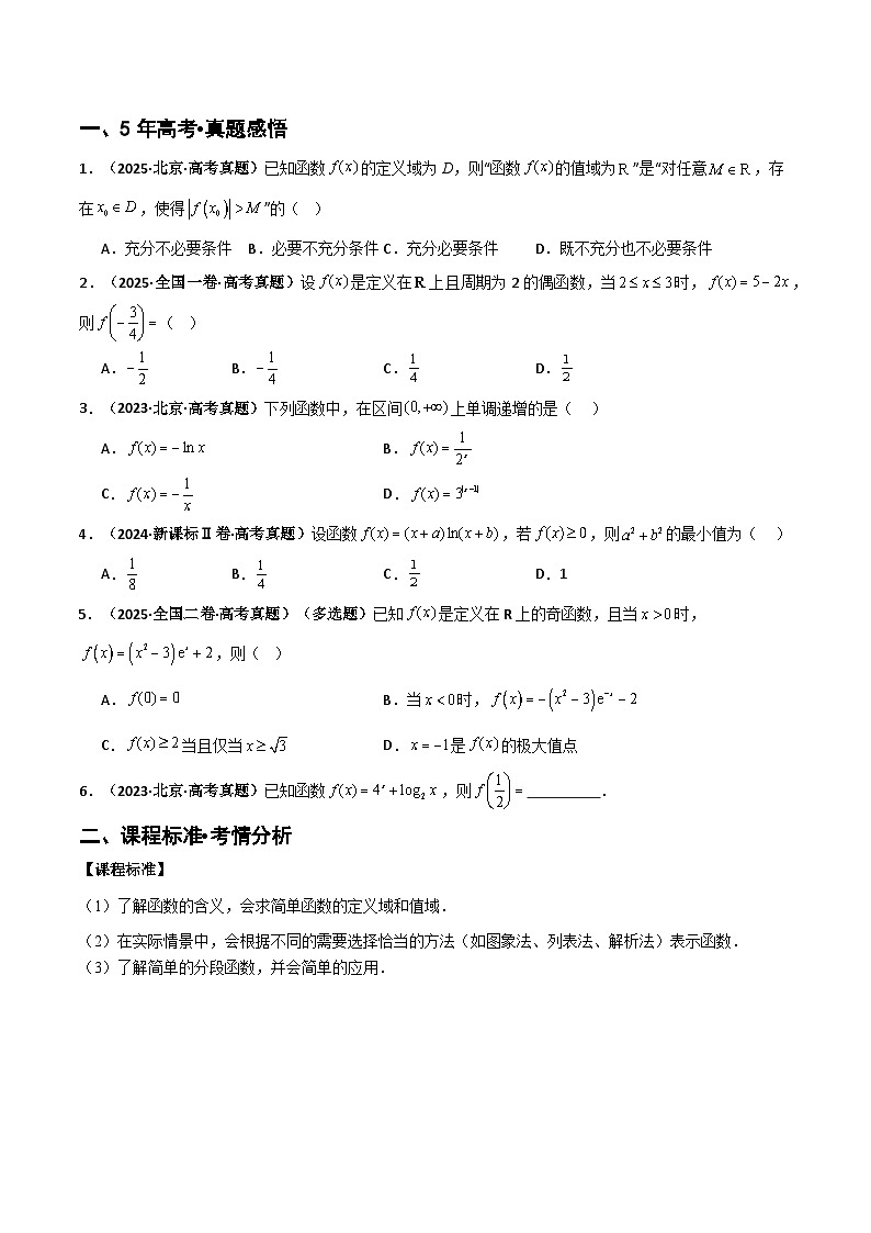 专题2.1 函数的概念（七类核心考点精讲）原卷版第3页