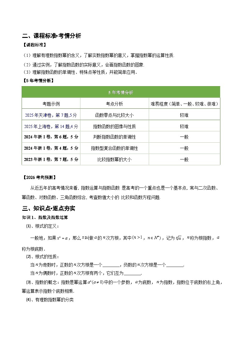 专题2.3 指数运算及指数函数（七类核心考点精讲）原卷版第3页