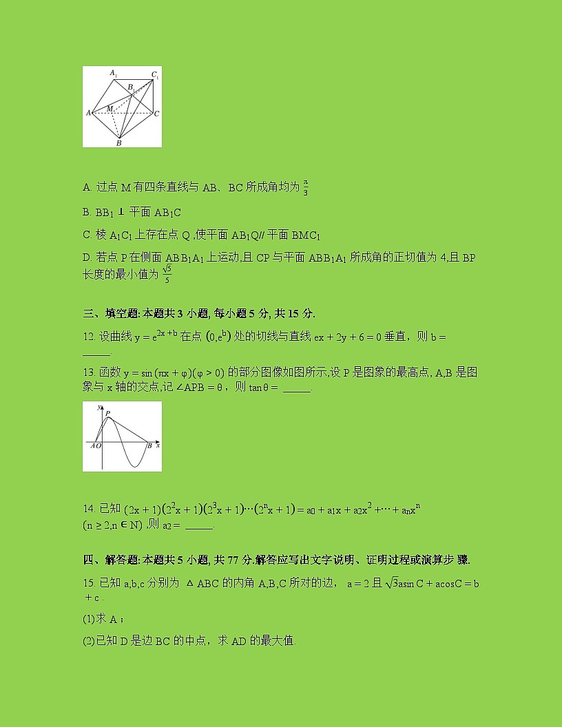 福建厦门大学附属科技中学2026届高三下学期数学3月限时训练数学试题含答案第3页