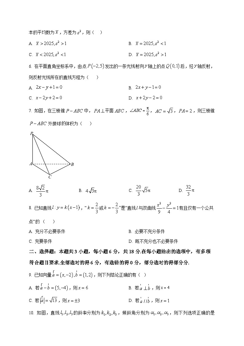 2025-2026学年湖南省+长沙市望城区第一中学高二上册期末质量监测数学试卷（空白卷）第2页