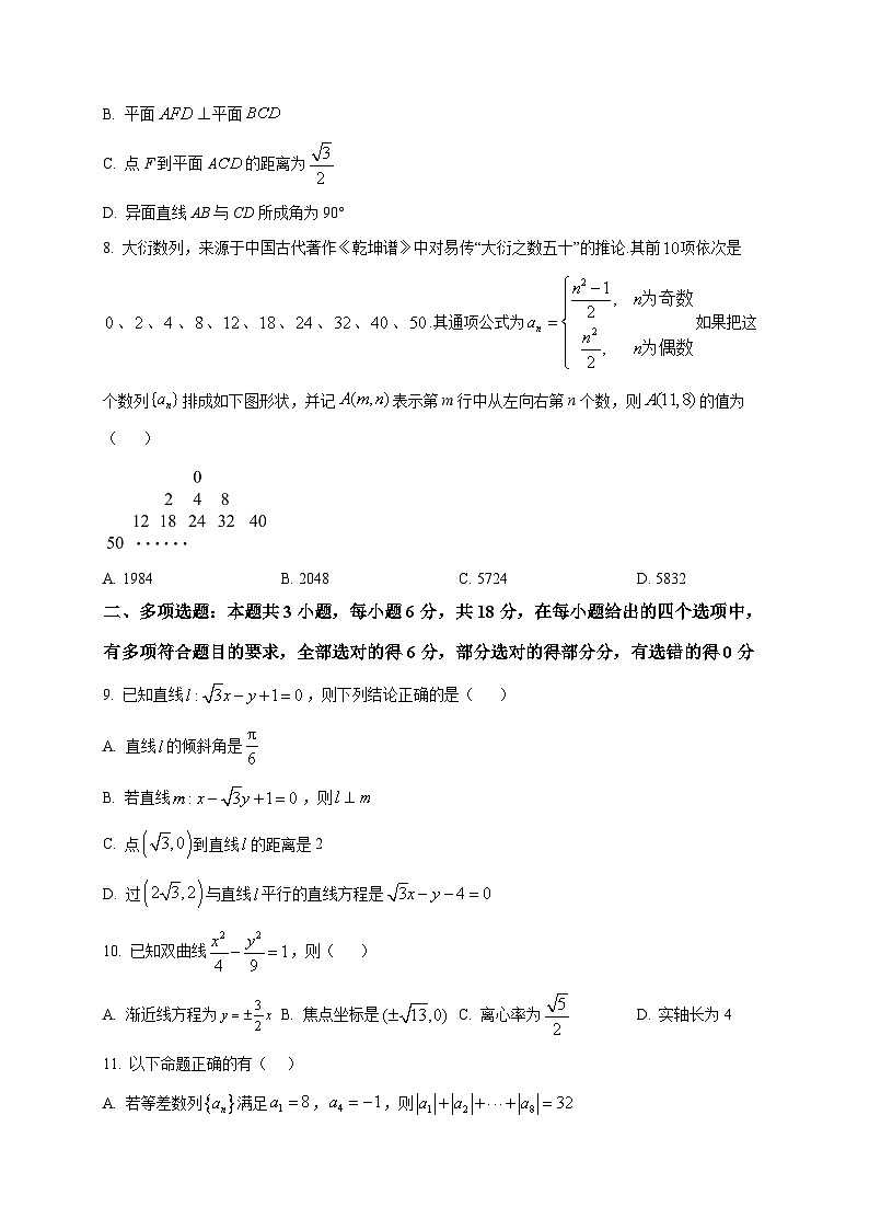 2025-2026学年宁夏青铜峡市宁朔中学高二上册期末考试数学试卷（空白卷）第2页