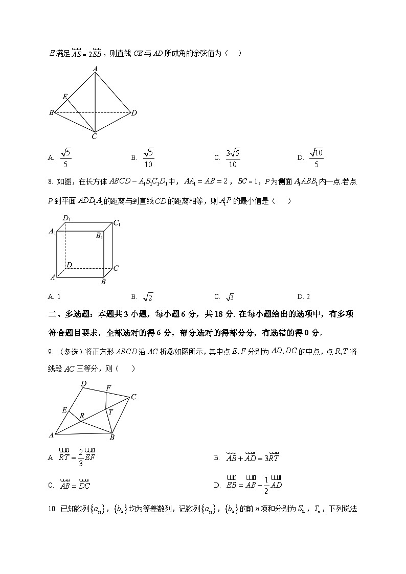 2025-2026学年山东省菏泽市鄄城县第一中学高二上册第八次定时训练（1月月考）数学试卷（空白卷）第2页