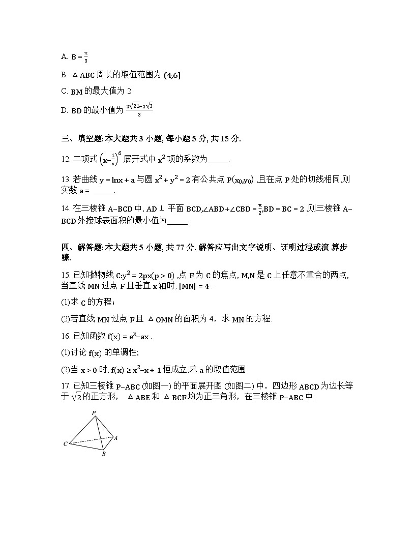 山东青岛市平度市2026届高考模拟检测（一）数学试题含答案第3页