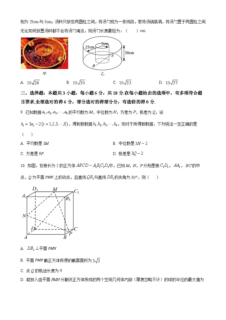 四川省成都石室中学2025-2026学年下学期高三二诊模拟测试数学试卷（原卷版）第2页
