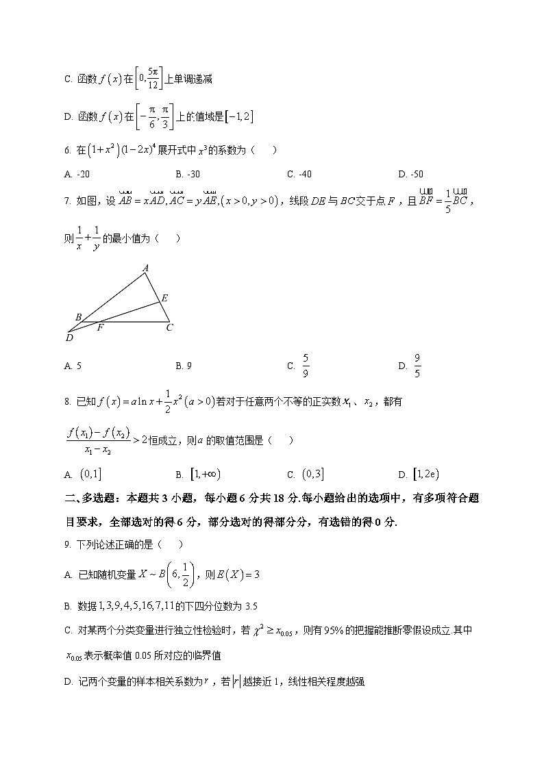 2025-2026学年湖北省襄阳市枣阳市第二中学高三上册元月考试数学试卷（空白卷）第2页