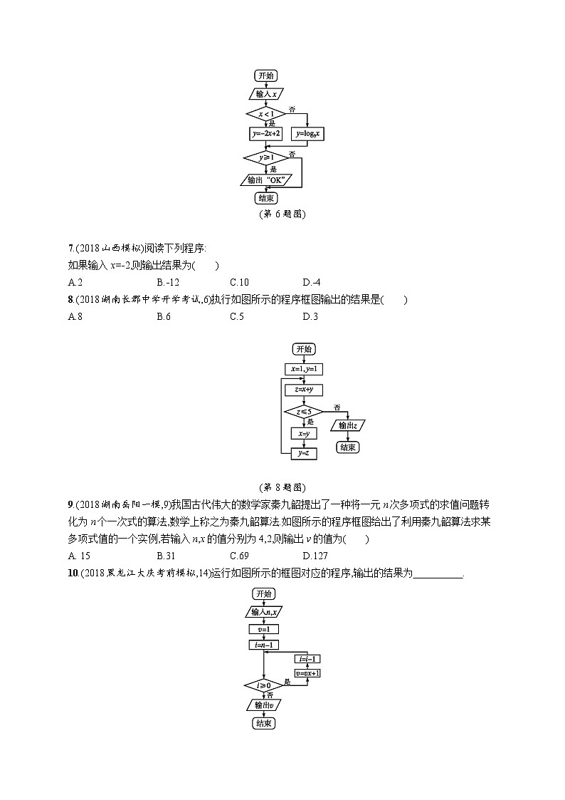 2020版高考数学北师大版（理）一轮复习课时规范练51　算法初步03