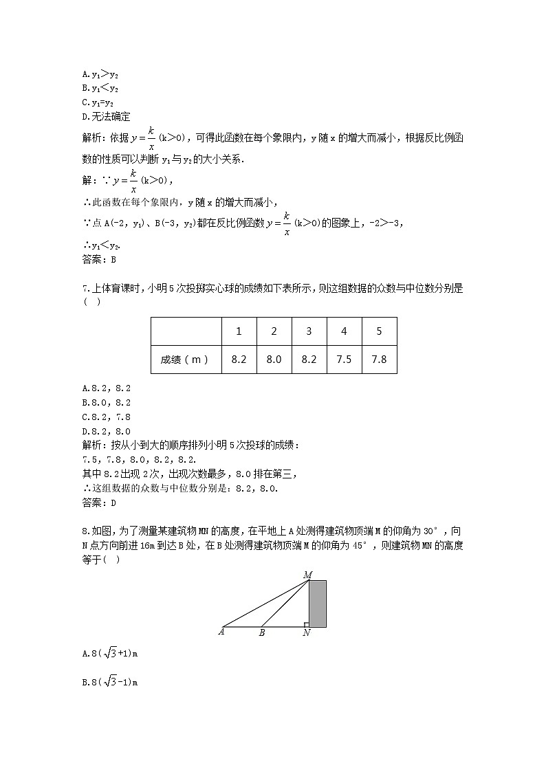 2018年江苏省苏州市吴中区中考一模数学 试卷03