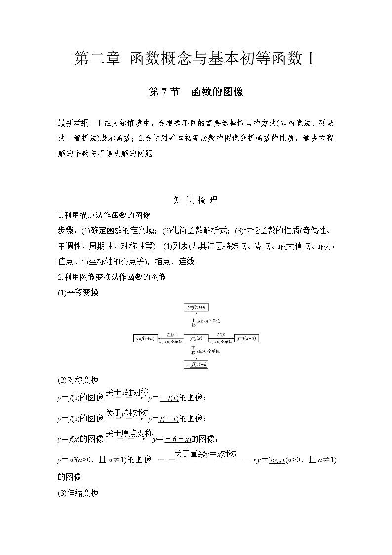 北师大版版数学（理）高考一轮复习讲义：第二章 第7节 函数的图像01