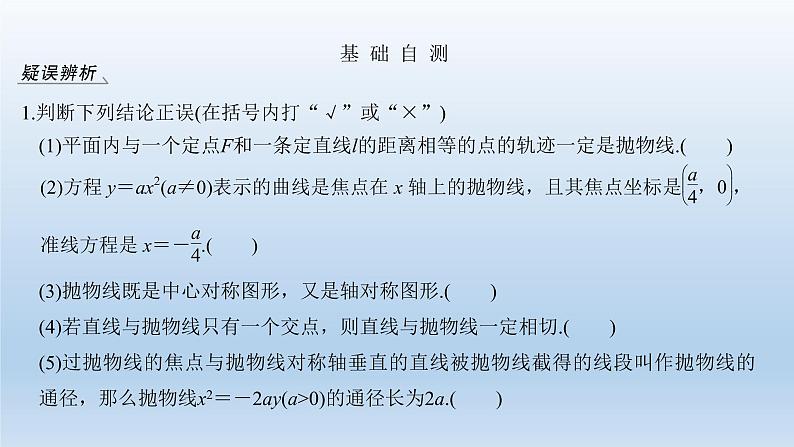 北师大版版数学（理）高考一轮复习课件：第九章 第6节 抛物线06