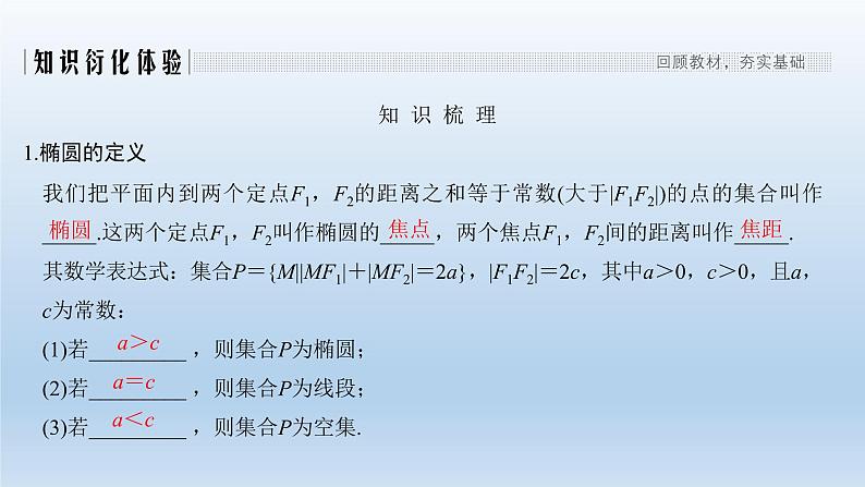 北师大版版数学（理）高考一轮复习课件：第九章 第5节 第1课时 椭圆及简单几何性质02