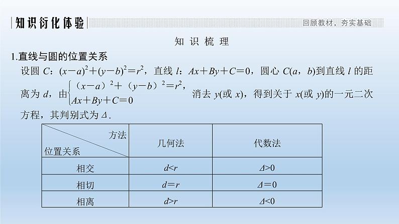 北师大版版数学（理）高考一轮复习课件：第九章 第4节 直线与圆、圆与圆的位置关系02