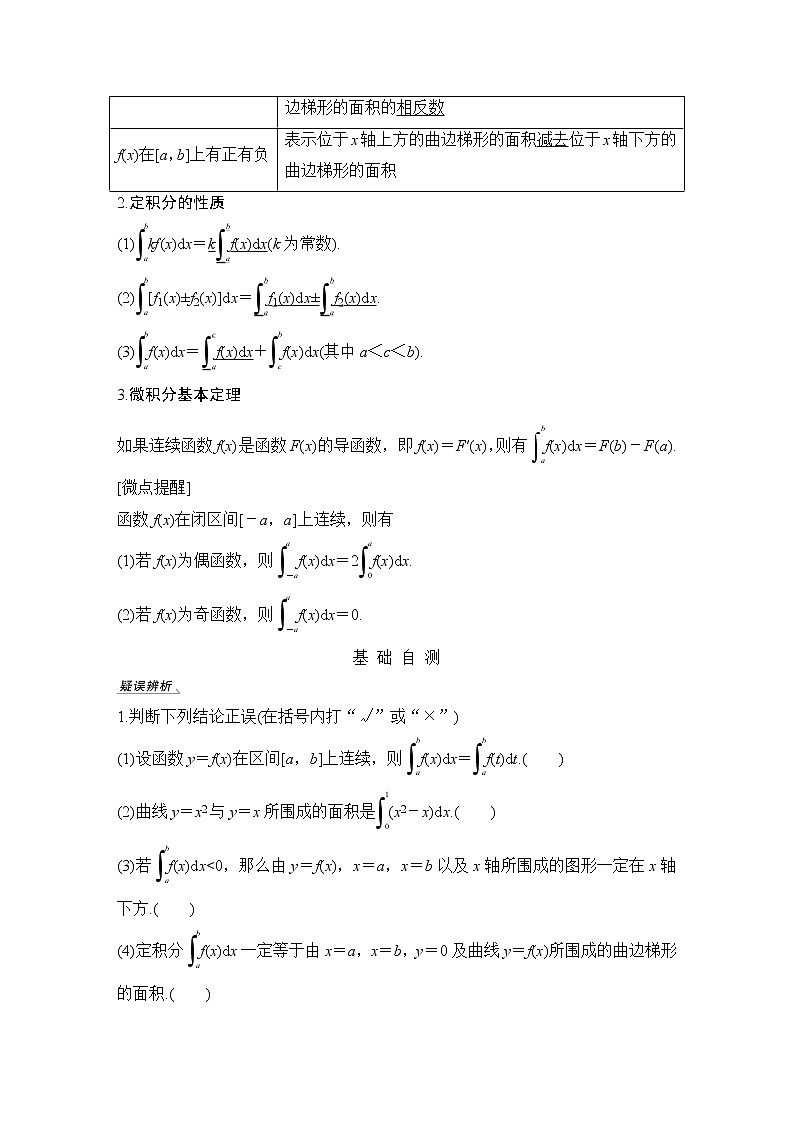北师大版版数学（理）高考一轮复习讲义：第三章 第3节 定积分与微积分基本定理02